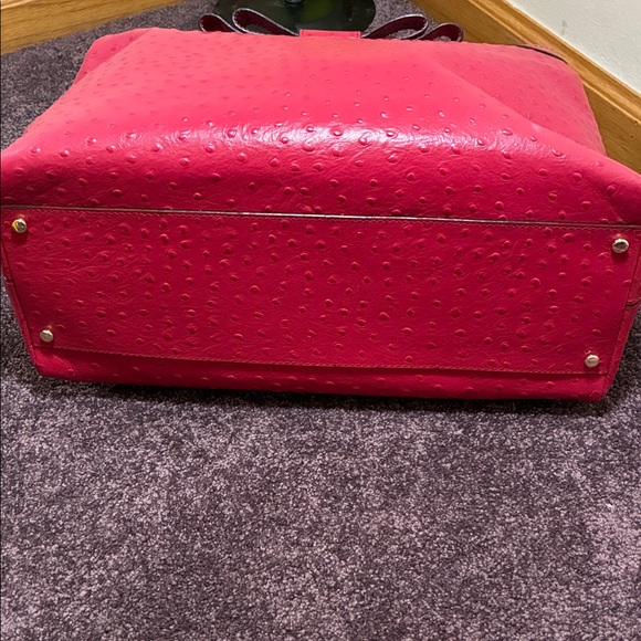 Red Ostrich Embossed Kate Spade Large Red Tote NWOT Bag - Picture 10 of 10